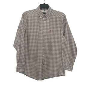 Ariat Pro Series Plaid Long Sleeve Button Down Large Western Cowboy Workwear
